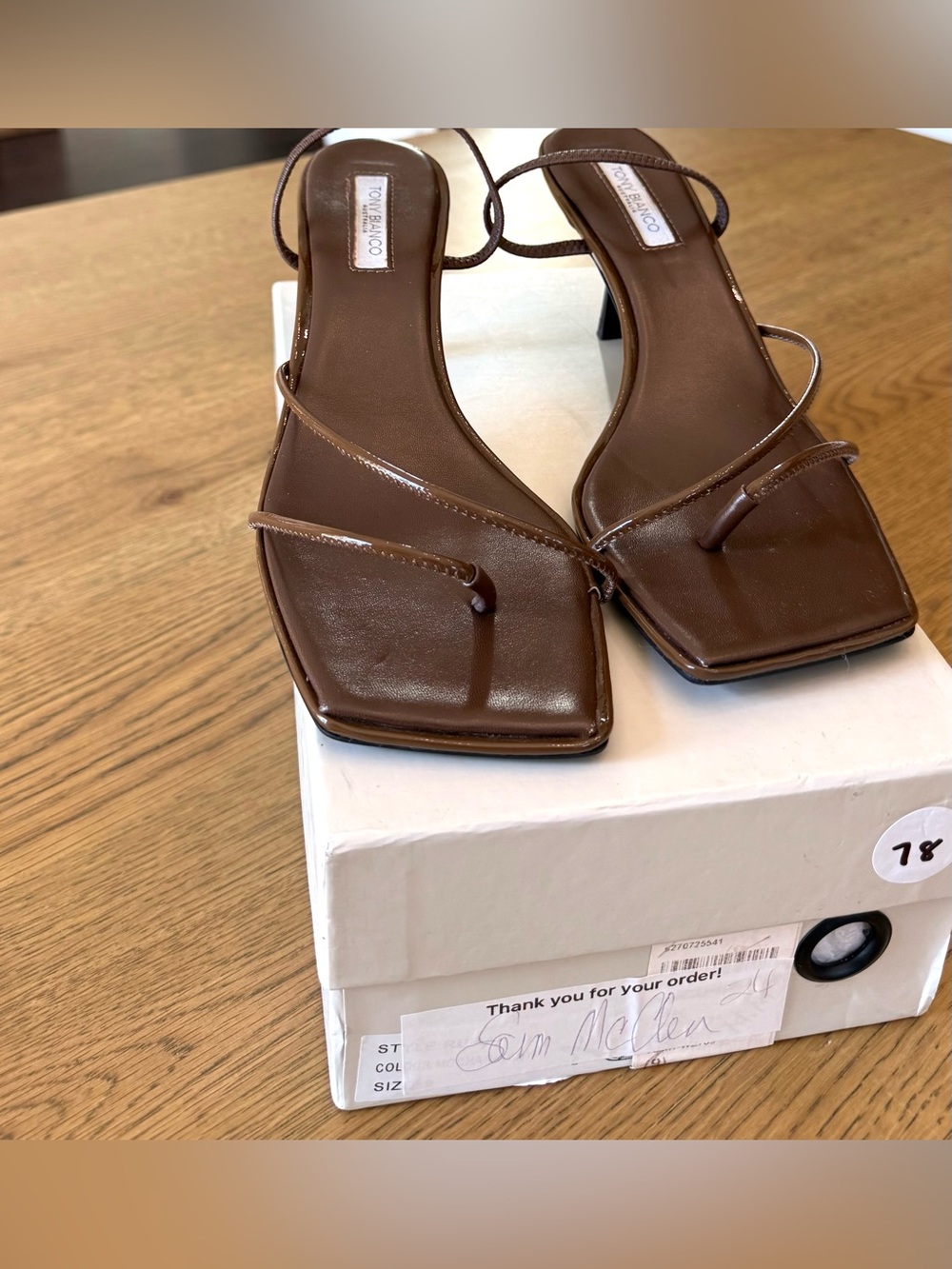 Tony Bianco Ruma Brown Kitten Heel Sandals NIB Sz 9 - Picture 12 of 16